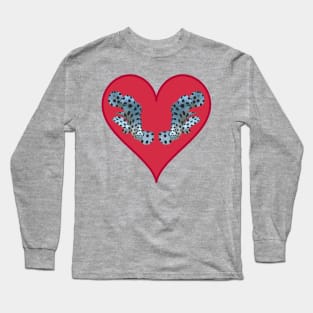 Cute motif of a fish | Small fish in a red heart | Long Sleeve T-Shirt